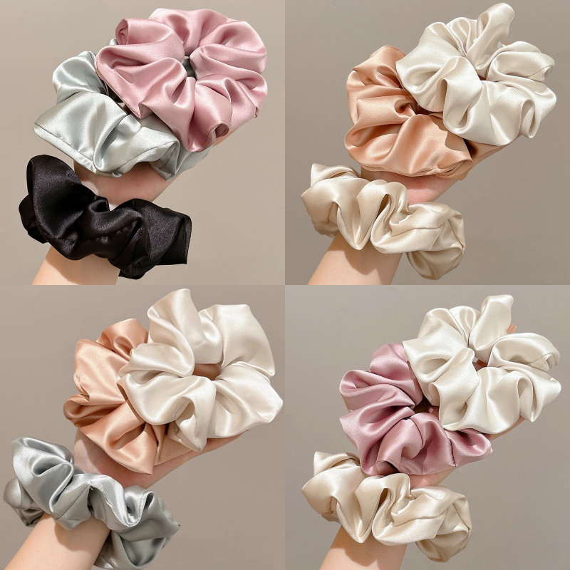 Big Satin Scrunchie แฟชั่นเกาหลีสวยเรียบง่ายอเนกประสงค์ขนาดใหญ่ 13 ซม.ผม Tie ขนาดใหญ่ลําไส้ผม Band เครื่องประดับผม