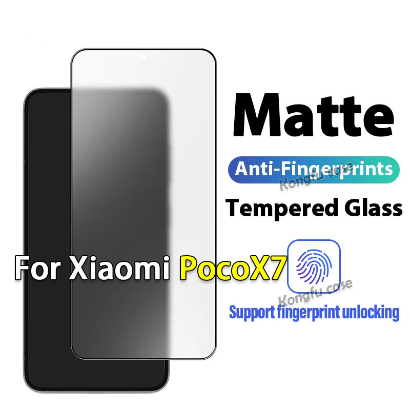 1-3 ชิ้น Matte เสร็จสิ้น 9H เต็มหน้าจอสําหรับ Xiaomi Poco X7 X6 Pro PocoX7Pro PocoX7 PocoX6Pro PocoX6 5G 2025 โปร่งใสป้องกันหน้าจอป้องกันลายนิ้วมือกระจกนิรภัย
