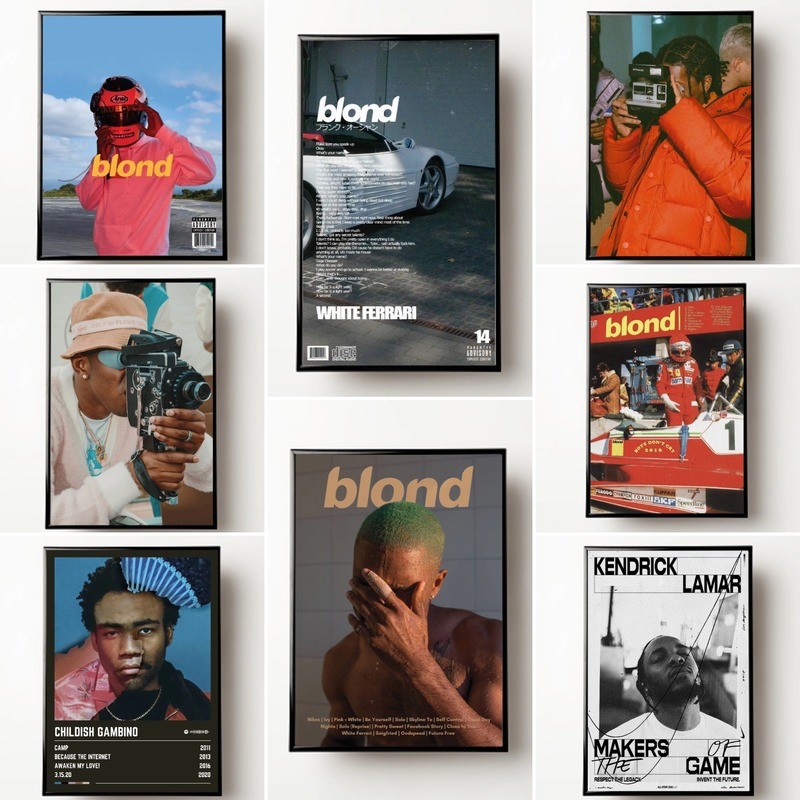 โปสเตอร์ Frank Ocean, โปสเตอร์สีบลอนด์, อัลบั้มสีบลอนด์,สีบลอนด์, Frank Ocean, เพลง, ปกอัลบั้ม, Wall