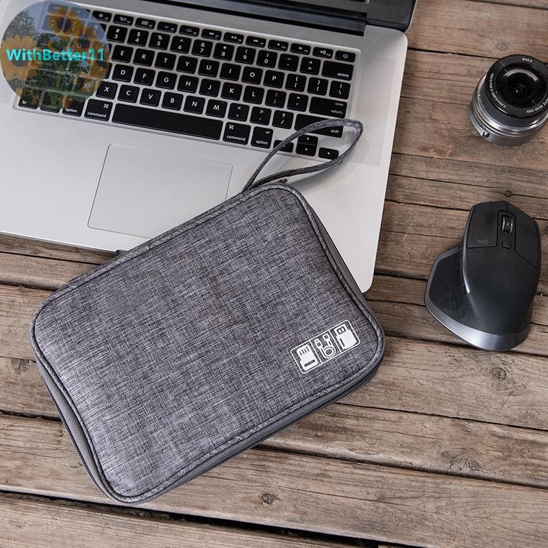 Better 1 PC สีดําสีเขียวกระเป๋าเก็บอุปกรณ์เสริมอิเล็กทรอนิกส์แบบพกพา Usb Data Cable Charger Plug Travel กันน้ํา Organizer TH