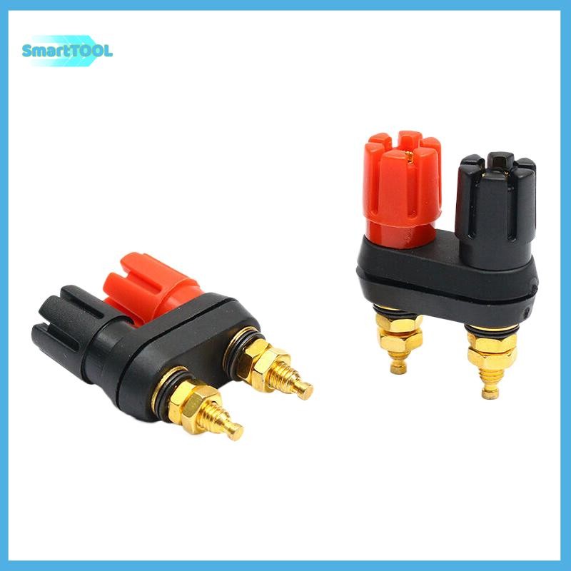 Utzn> ลําโพง Banana Plug Terminal Connector Banana Socket Dual Female Banana Plug สําหรับลําโพงเครื่