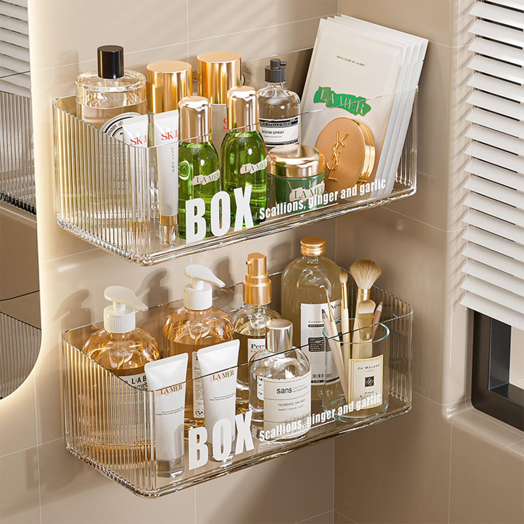 ชั้นวางของในห้องน้ำพลาสติก ชั้นติดผนัง  Sundries Rack ชั้นวางของในห้องน้ำติดผนัง ไม่ต้องเจาะรู รับน้ำหนักได้ดี - รูปที่ 6