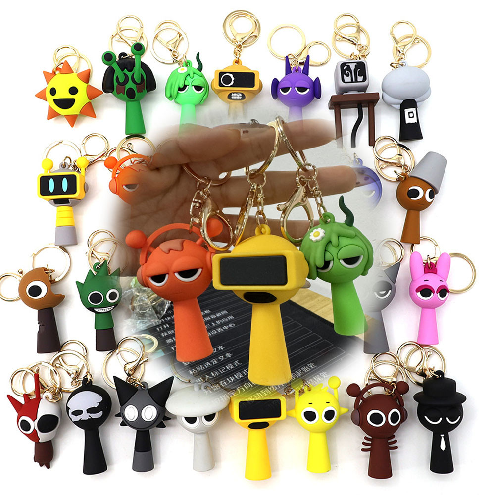 Sprunki พวงกุญแจเกม Periphery Incredibox Sprunki การ์ตูนจี้เครื่องประดับพวงกุญแจ