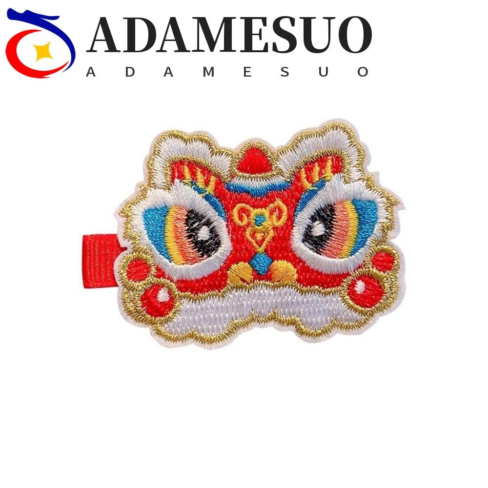 Adamesuo เด็กกิ๊บสีแดง, เย็บปักถักร้อย Mascot Dragon ตรุษจีน Headwear, น่ารัก Lion Dance เด็ก Headwear สาวอุปกรณ์เสริมผม Hanfu ผม Sticks หญิง
