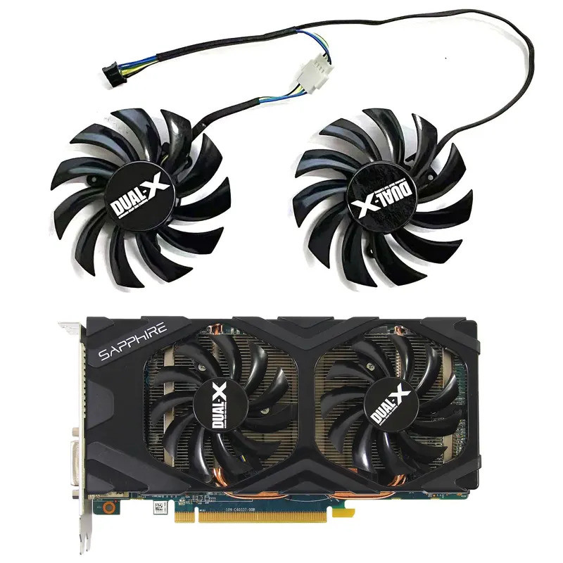 ยี่ห้อใหม่ 75 มม.4PIN FD7010H2S เหมาะสําหรับ Sapphire R9 270X 280X HD6850 6970 7850 7870 7950 7970 ก