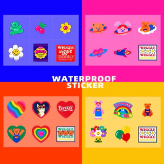 WiggleWiggle Waterproof Sticker / สติ๊กเกอร์กันน้ำ 6ดวง/แผ่น