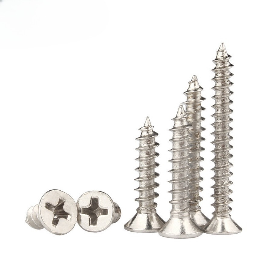 ((Nickel-Plated) KA Phillips Countersunk Self-Tipping สกรูแหลมแบน Self-Tpping Screw M1/M1.2/M1.4/M1.