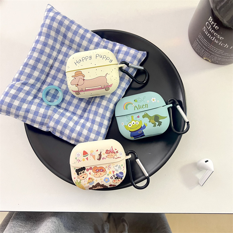 Stock Ready Cartoon Case เข้ากันได้กับ Samsung Galaxy Buds 3/3Pro Cover หูฟังแขนป้องกันซิลิโคนกล่องชาร์จพร้อมตะขอ - รูปที่ 6