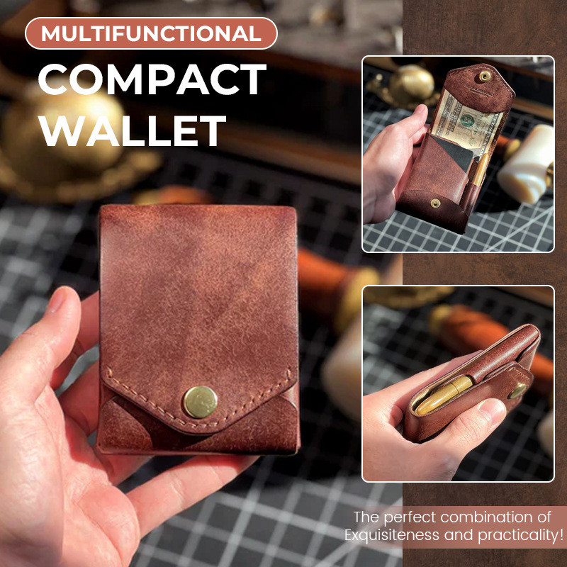 Retro BROWN Frosted Square กระเป๋าใส่เหรียญมัลติฟังก์ชั่น