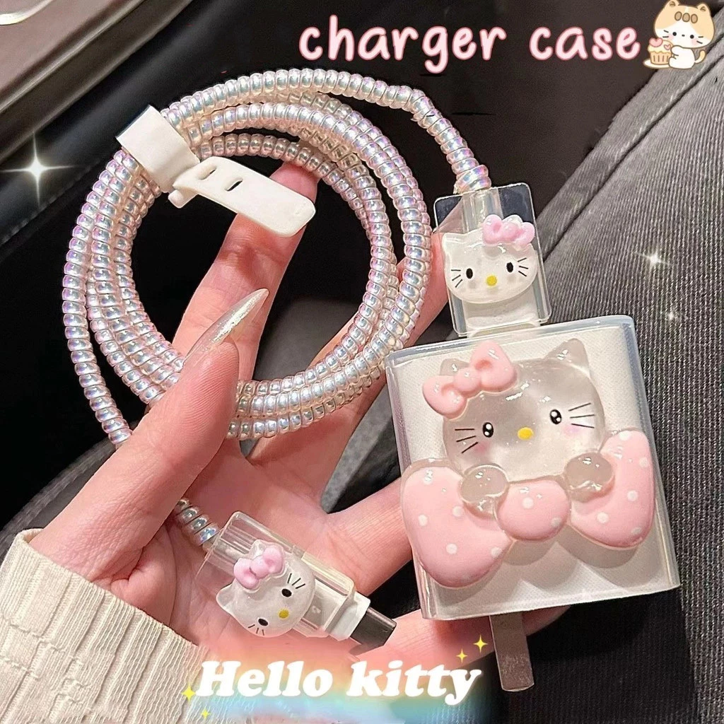 พร้อมส่งจากไทย เคส สำหรับ ไอโฟน Apple Power Adapter 20W ชุดพันสาย เคสหัวชาร์จ ลายการ์ตูน ตัวถนอมสาย USB 20w