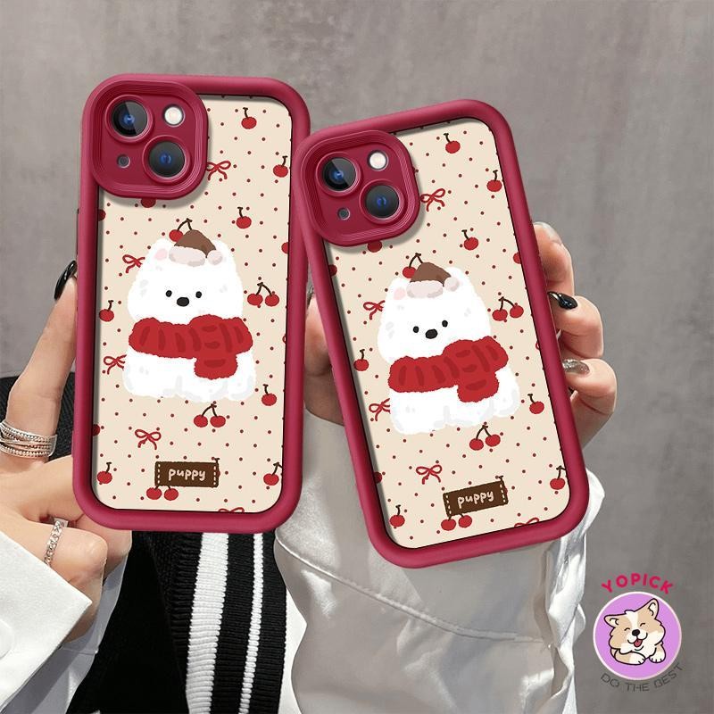 สําหรับiphone16 16pro 16promax 16Plusหนังโทรศัพท์ผ้าพันคอลูกสุนัขกรณี15 15pro 14 13promax xs xsmax xr 6 7 8plus 7 8plus 12 11การ์ตูนฝาครอบโทรศัพท์JGS - รูปที่ 2
