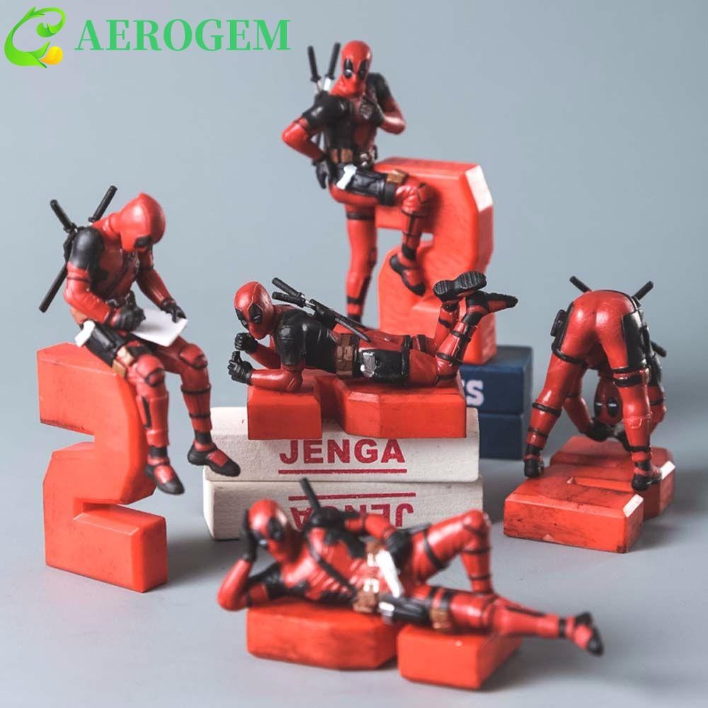 Aerogem Deadpool รุ่น PVC สําหรับเด็กของขวัญสร้างสรรค์ตุ๊กตา Marvel รุ่น Figuals คอลเลกชันตัวเลขเดสก์ท็อปตกแต่งเครื่องประดับอัตโนมัติ Action Figure