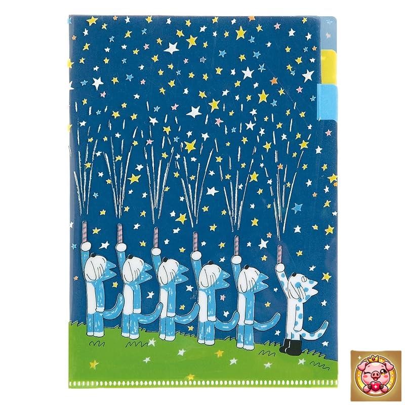 Stayful 11 Cats Clear File A5 3-Pocket File Clear Holder Fireworks D04270