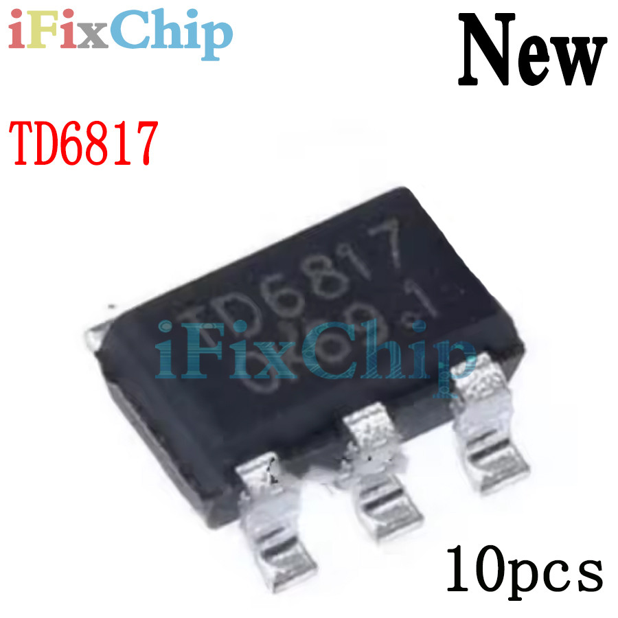 10 ชิ้น 全新 TD6817 1.5MHz 2A Synchronous Step-Down Regulator Dropout SOT-23-5pin