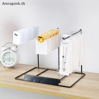 Annapink.th ชั้นวางเครื่องประดับเหล็กในครัวเรือนเดสก์ท็อปตกแต่งต่างหูสร้อยคอ Storage Headrope String ชั้นวางจัดระเบียบ EN