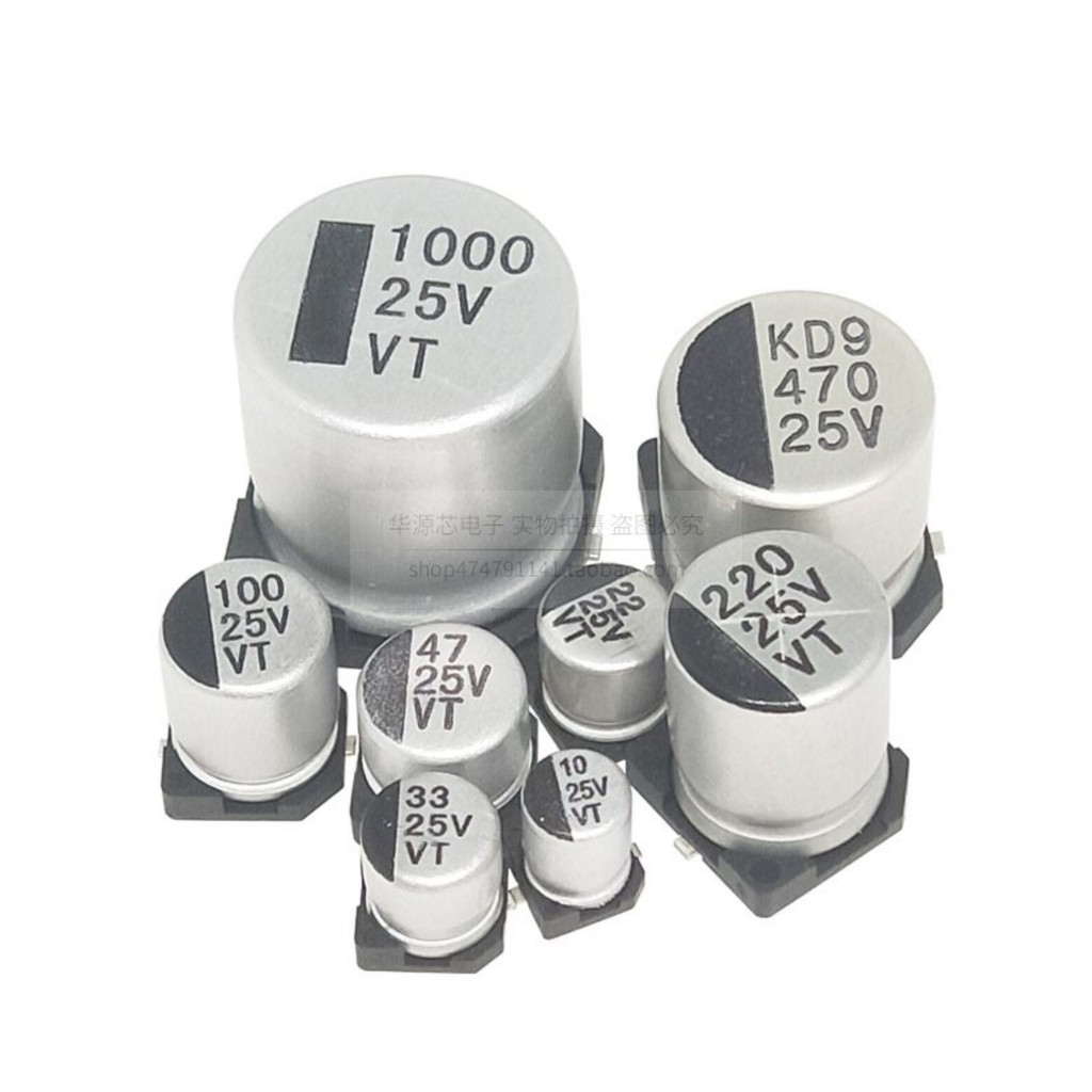 6.3V 10V 16V 25V 35V 50V 220UF 330UF 470UF 8 * 10.5 มม.10 * 10 มม.6.3 * 7.7 มม.แพทช์อลูมิเนียม Electrolytic Capacitor SMD