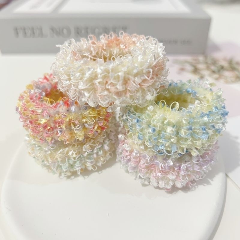 ยางยืดรัดผมริบบิ้น สีรุ้งหลายสี สุ่มสี - รูปที่ 5