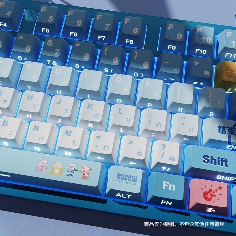 Bocchi The Rock Keycap 122 คีย์โปรไฟล์เชอร์รี่ PBT ตัวอักษรด้านข้างพิมพ์ LED เกียร์ Wooting EZ63 Mad