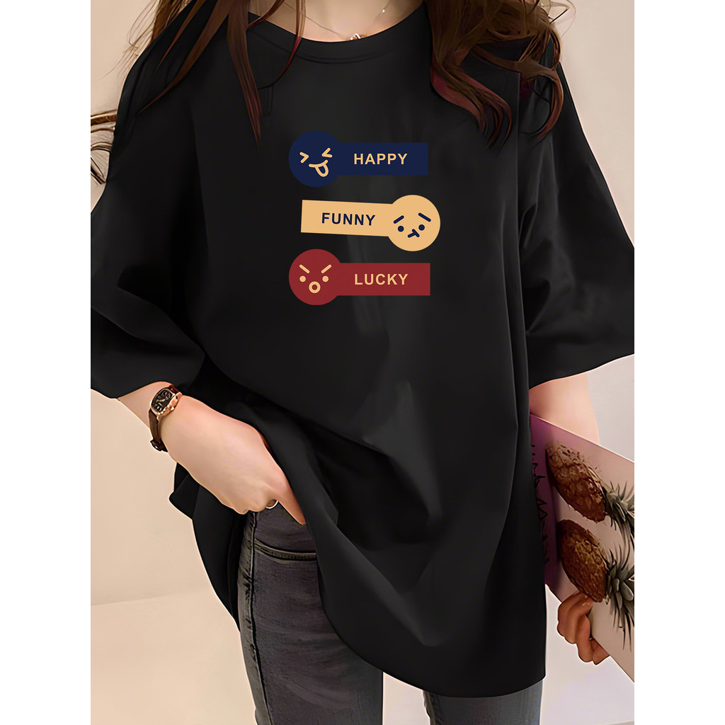 [AMYGO] 1XL-5XL เสื้อยืดผู้หญิง 2Y789 TShirt เสื้อผ้า T เสื้อผู้หญิง TShirt Crop Top นักเรียนโพลีเอส