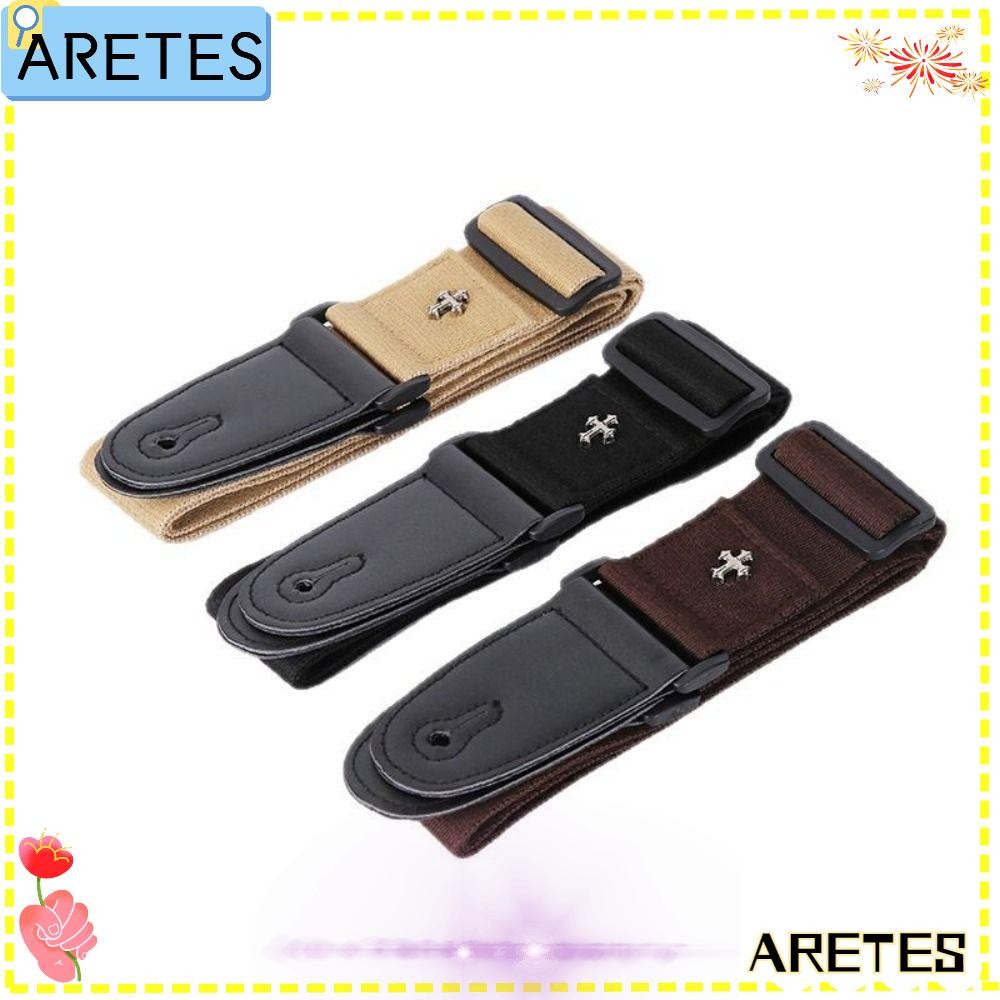 ARTEES สายกีตาร์ไฟฟ้า, ปรับความยาวได้ Cross Strap เข็มขัด Ukulele, Vintage ทนทานสบายหนังสายกีต้าร์พื้นบ้าน Studio