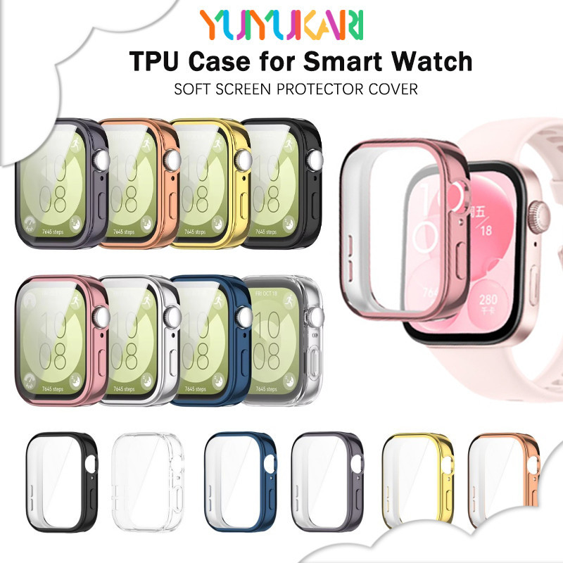 กรณี TPU พร้อมฟิล์มสำหรับ for Smartwatch Huawei Watch Fit 4/4 Pro/3 อุปกรณ์ปกป้องหน้าจออ่อนฝาครอบกันชนอุปกรณ์เสริม