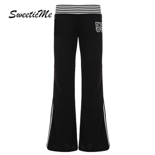 SweeticMe กางเกงผู้หญิง 2025 ใหม่แฟชั่น Street เอวยางยืดจําน…