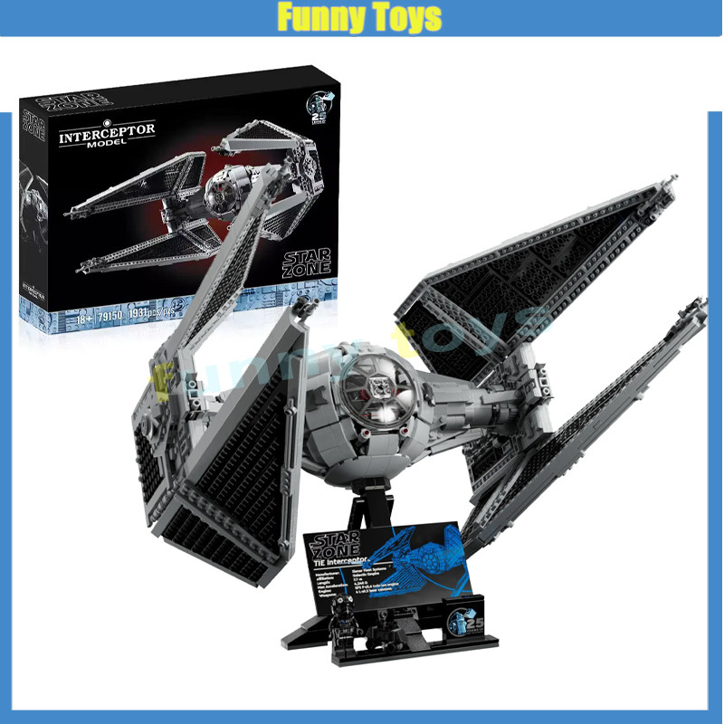 75382,TIE Interceptor Starfighter,บล็อกตัวต่อ,ยานอวกาศของเล่นของขวัญสําหรับเด็กผู้ชาย