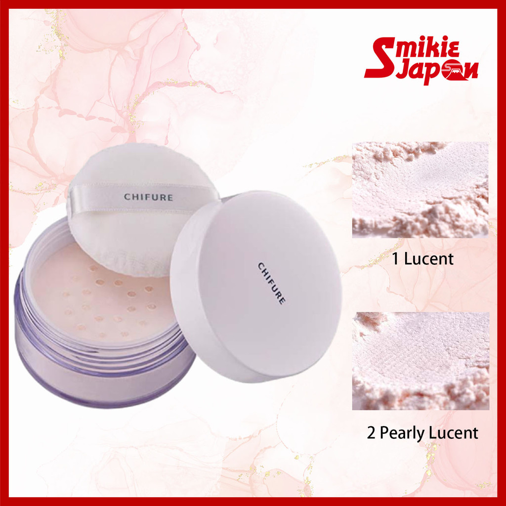 CHIFURE Loose Face Powder Lucent, Pearly Lucent & Powder Puff Direct from Japan