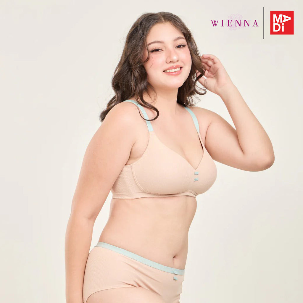 Full Moon Bra เสื้อในไร้โครง สาวคัพใหญ่ เต้าโมล ตัวเรียบ สดใสน่ารัก สวมใส่สบาย ทรงสวย (Cotton Candy) NB45406 ราคา ถูกที่สุด ดีลบีเคเค แกลเลอรีภาพที่ 5