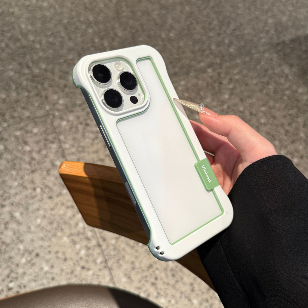 Hollow Cooling Half-Packเคสโทรศัพท์ซิลิโคนShock-Resistantป้องกันกรณีสีทึบนุ่มแฟชั่นInfluencerญี่ปุ่นเกาหลีใช้ได้กับiPhone 11 12 13 14 15 16 Pro Max 7 8 Plus 14 15 Plusหม้อน้ําเคสโทรศัพท์