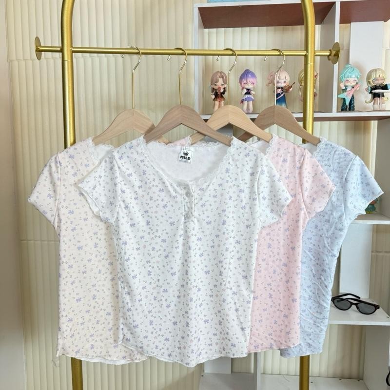 KKR Clothing SNOW9875 เสื้อลำลอง ใส่สบาย สไตล์สาวหวานเรียบง่าย พร้อมส่งด่วน