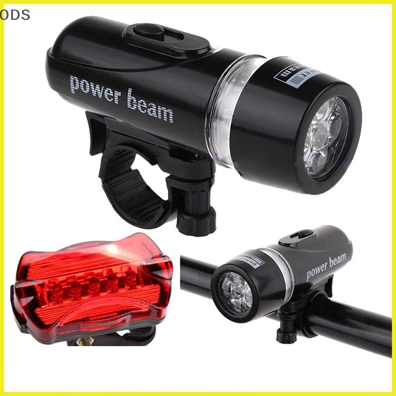ODS ไฟหน้าจักรยาน LED ใช้แบตเตอรี่ ABS โคมไฟผสมสําหรับจักรยานทุกชนิด