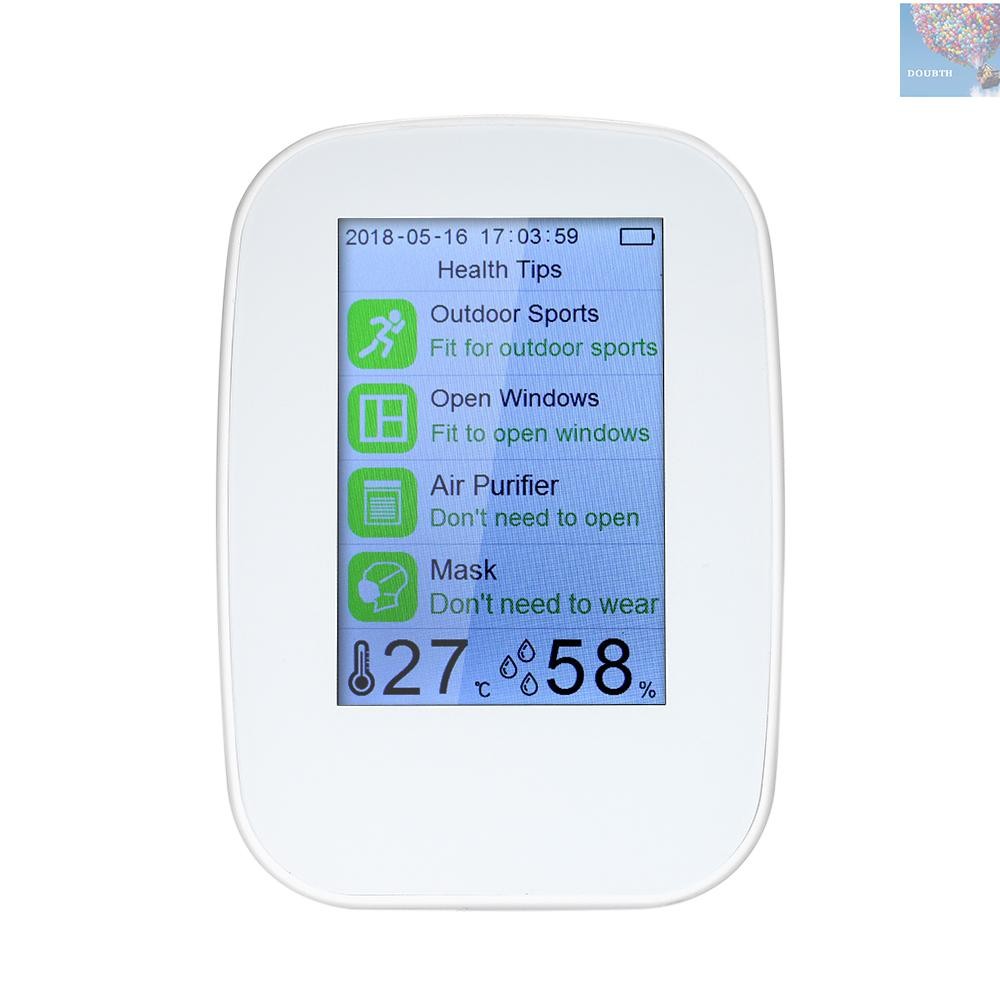 Dubth มัลติฟังก์ชั่น Air คุณภาพเครื่องตรวจจับในร่ม/กลางแจ้ง HCHO & TVOC เครื่องทดสอบ CO2 เมตร CO2 เครื่องทดสอบแบตเตอรี่ชาร์จ