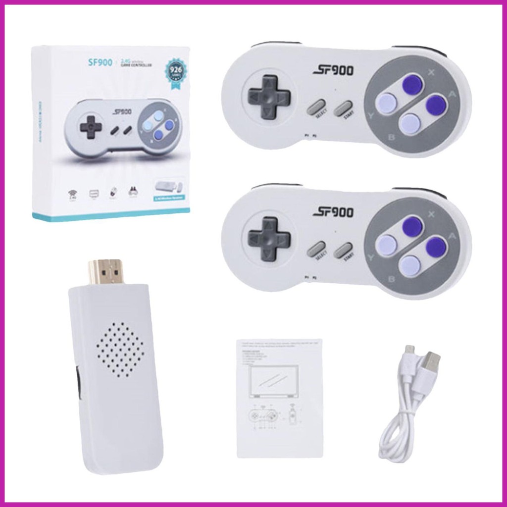 คอนโซลเกมย้อนยุค Plug and Play Video TV เกมอุปกรณ์เสริมวิดีโอเกมพร้อมคอนโทรลเลอร์ไร้สาย 2.4g คู่ yayseth