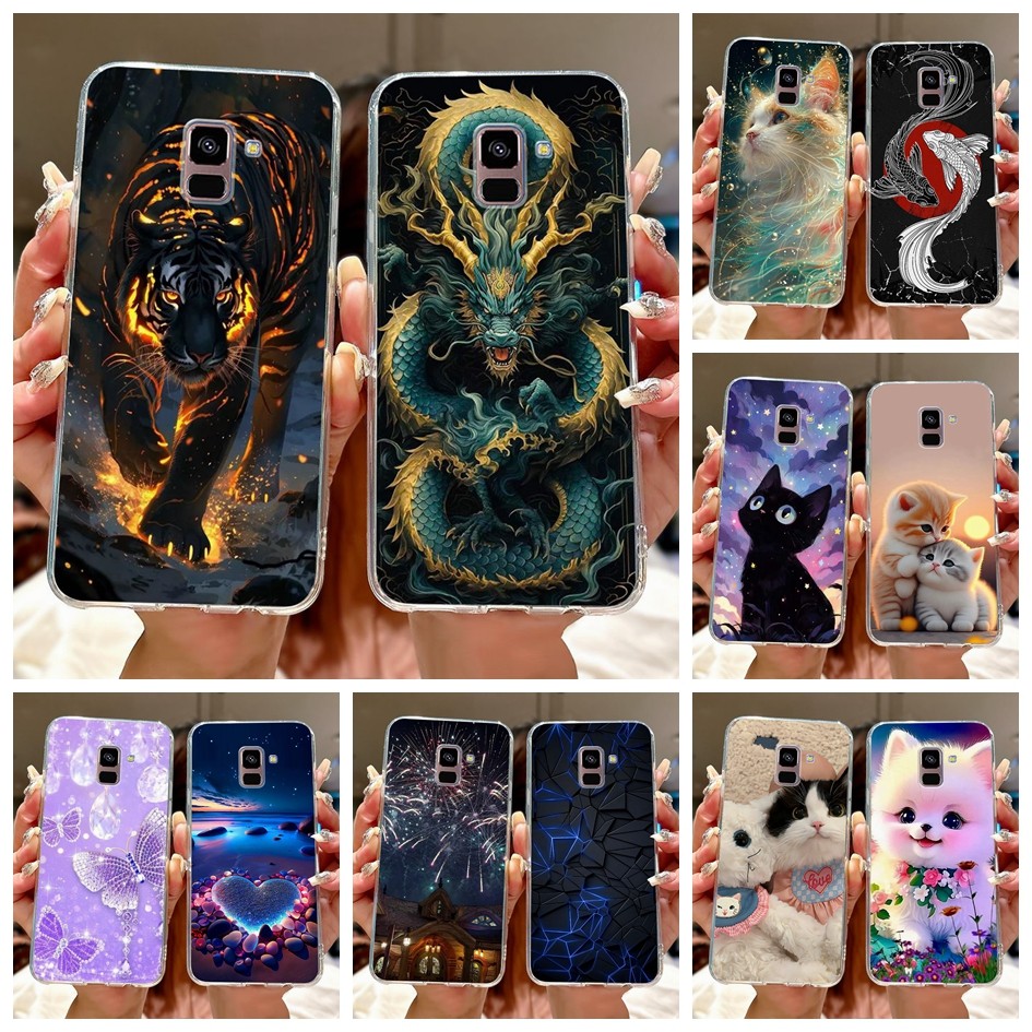 ปลอกการ์ตูนสําหรับ Samsung Galaxy A8 Plus 2018 กรณี SM-A530F SM-A730F A8 + A8Plus ซิลิโคน Cool ทาสีกันชนนุ่ม