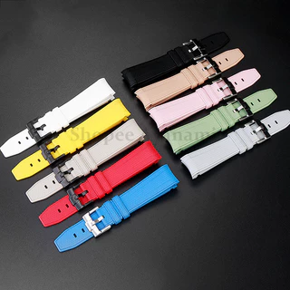 20 มม.ปลายโค้งสายนาฬิกาซิลิโคนสําหรับสร้อยข้อมือ Moonswatch สําหรับ Swatch สําหรับ Omega สายรัดทดแทนผู้หญิงผู้ชายสายรัดข้อมือกันน้ํา