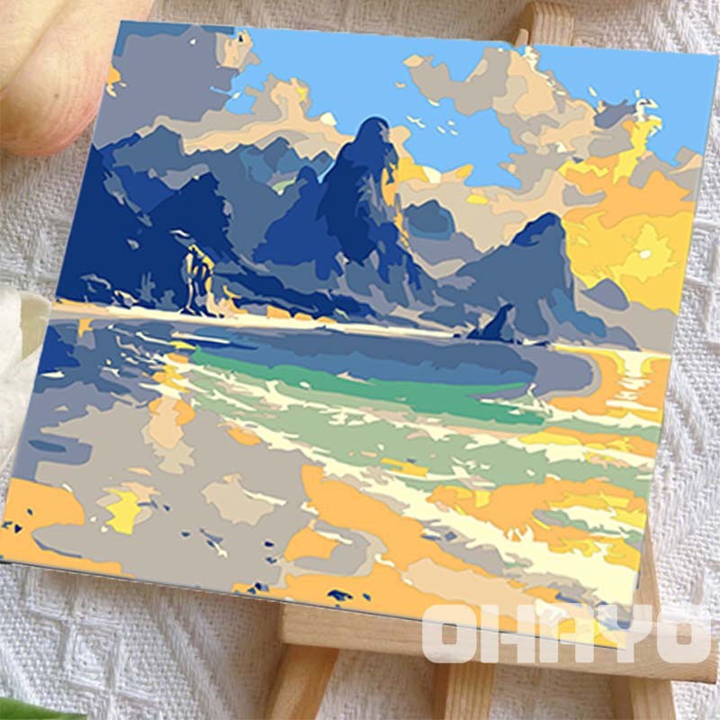 ohayo [มีเฟรม] 20*20 ซม ระบายสีตามตัวเลข ภาพวาดตกแต่งอะคริลิก ของขวัญที่ดีที่สุดสำหรับเด็ก ของขวัญ DIYระบายสีภาพ - รูปที่ 6