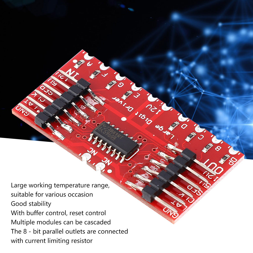 TPIC6C596 8-Bit Shift Register Module ไดร์เวอร์หลักขนาดใหญ่พร้อม LED 7-Segment
