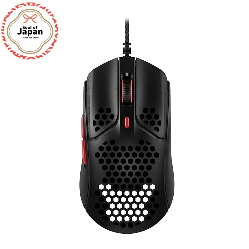 HyperX Pulsefire Haste gaming mouse for gamers with ultra-light hexagonal shell design, 59 grams, bl