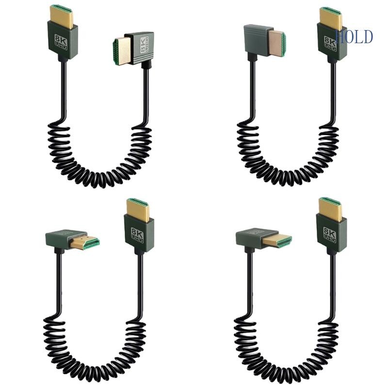 ฤดูร้อน 8K สั้น HDMI เข้ากันได้กับสายเคเบิลขด 48Gbps ความเร็วที่รวดเร็วชายกับชาย 8K HDMI เข้ากันได้กับ 2 1