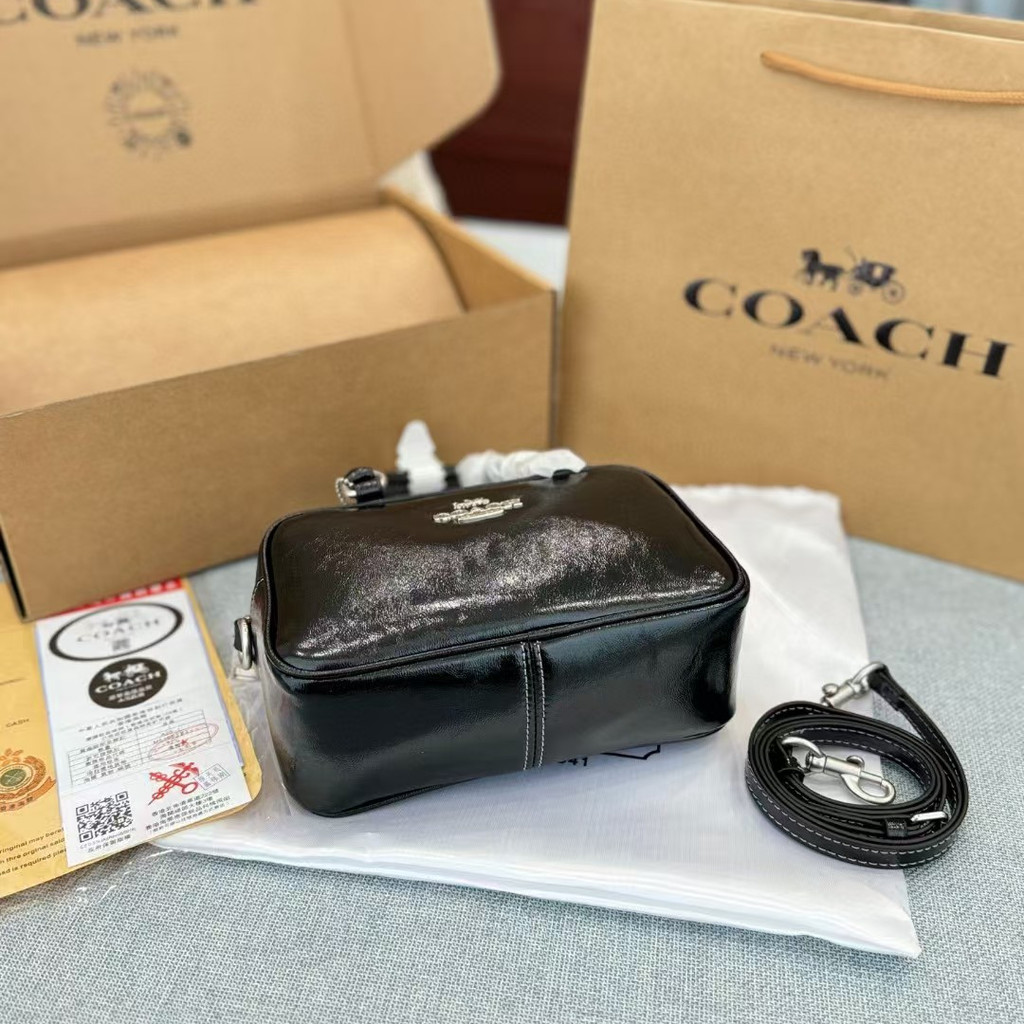 COACH- SATCHEL 19 กระเป๋าสะพายข้างกระเป๋าสะพายข้างทรงสี่เหลี่ยมเล็ก