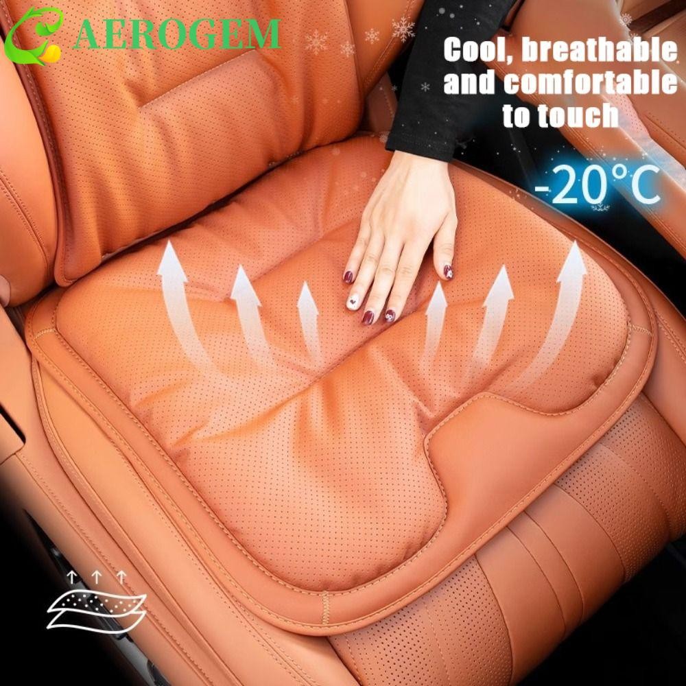 Aerogem เบาะหนังในรถยนต์,ลื่นระบายอากาศได้ดีเบาะสี่ฤดูระบายอากาศ,อุปกรณ์ตกแต่งภายในรถยนต์ผ้าฝ้ายนุ่มเบาะนั่งอัตโนมัติสากลเดินทาง