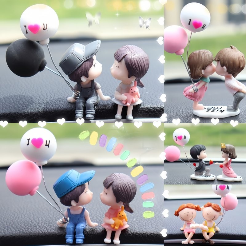 พร้อมส่ง ตุ๊กตาคู่รัก อุปกรณ์ตกแต่งภายในรถยนต์ เครื่องประดับรถยนต์ ใช้สําหรับตกแต่งรถยนต์