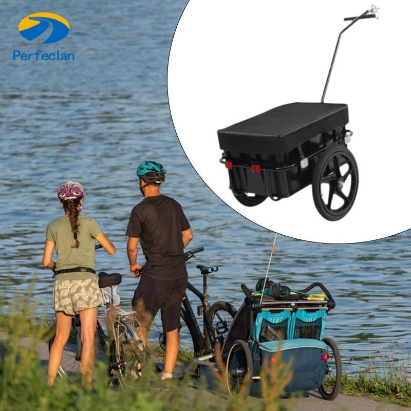 Perfeclan Bike Cargo Trailer Cart มีล้อ Universal Wagon Cart ขนส่ง Towable สําหรับการเดินทางกลางแจ้ง