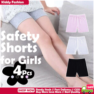 [BANGKOK SHIPPING] กางเกงขาสั้นนิรภัย 4 ชิ้นสําหรับเด็กผู้หญิง 3-9 Yrs Old Children Legging Pants