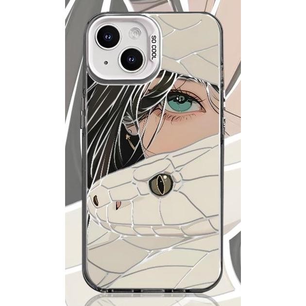 Manga girl and snake collision color phone case 11 12 Promax 13 Pro 14 plus 15 16