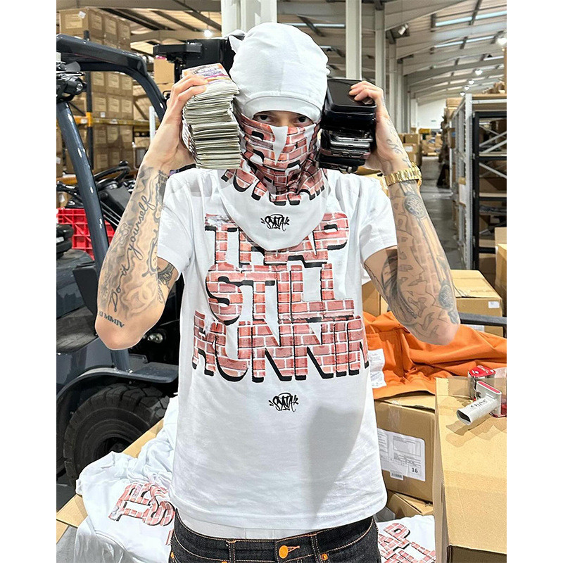 RL4J SYNAWORLD DRILL American Style Hip-Hop Print Short Sleeve T T-shirt Men's and Women's Couple We