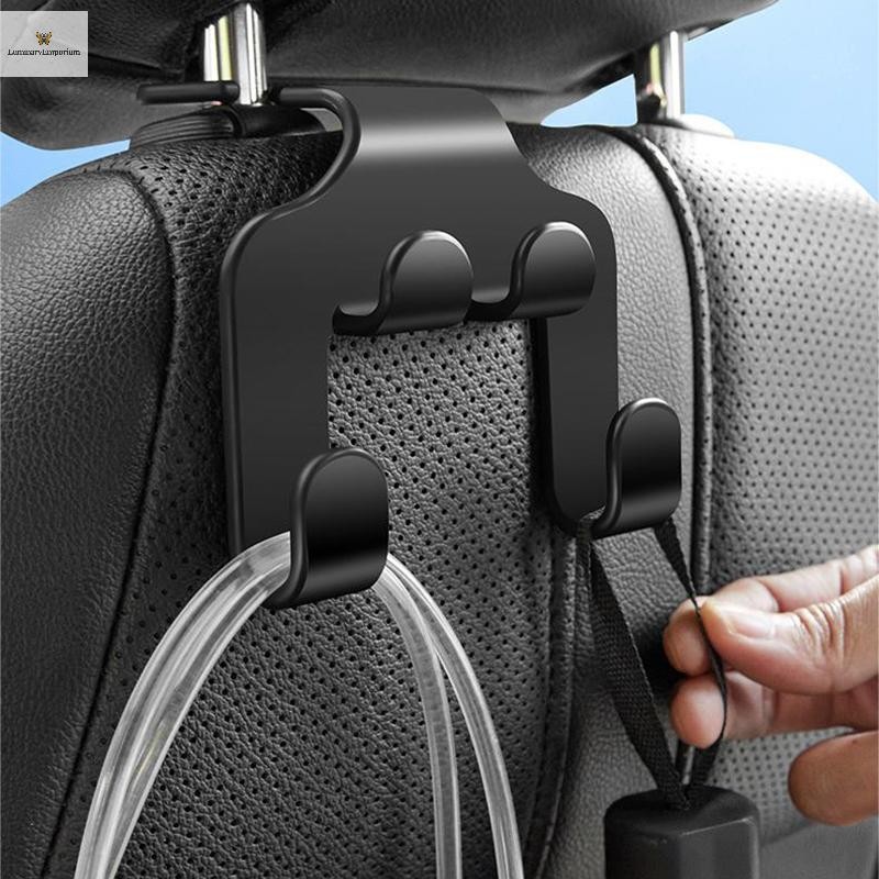 Cod Car Seat Headrest Hook Hanger Black Storage Organizer Universal สําหรับกระเป๋าถือกระเป๋า Coat Fit Universal Vehicle Car Holder ใหม่