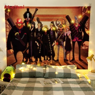 ผ้าม่านอนิเมะ One Piece ลายลูฟี่และโซโล ผ้าแขวนตกแต่งสำหรับบ้าน ห้องนั่งเล่น ห้องนอน ผ้าพื้นหลังลายจุด