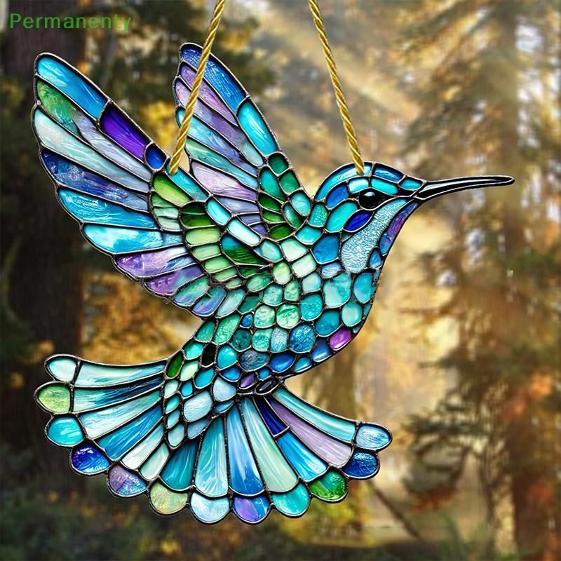 Permanenty Gorgeous Hummingbird Sun Catcher - 8 "แก้วสีอะคริลิคเหมาะสําหรับ All Seasons แขวนตกแต่ง Perfect บ้านและสวนของขวัญสินค้าดี